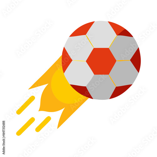 Soccer ball propelled by a rocket. Fast-paced action.
