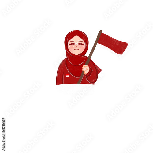 Woman with flag