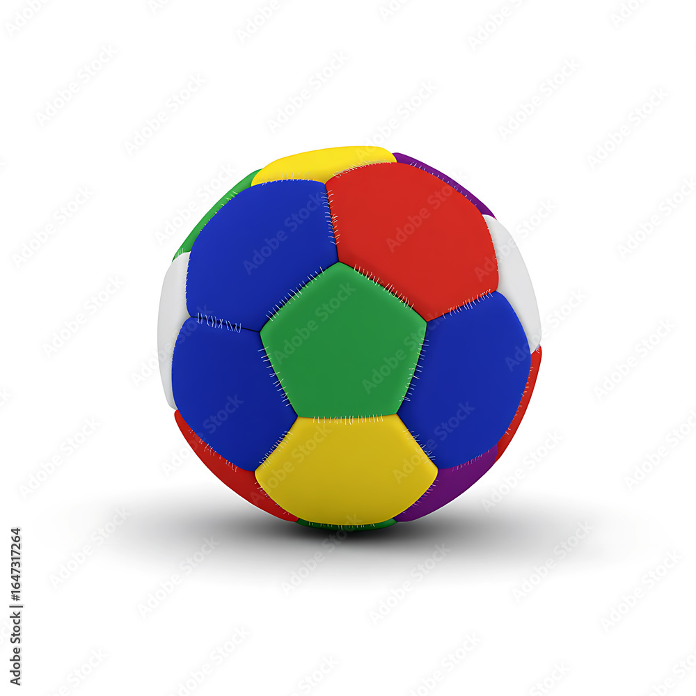 Fototapeta premium Colorful Soccer Ball with Stitched Panels football