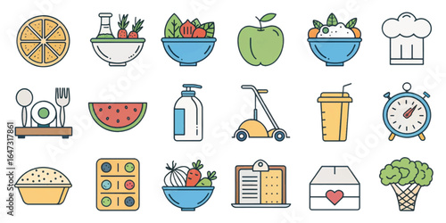 Mental Health and Wellness Icon Collection with Self-Care, Therapy, Mindfulness, and Support Symbols