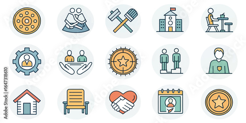 Mental Health and Wellness Icon Collection with Self-Care, Therapy, Mindfulness, and Support Symbols