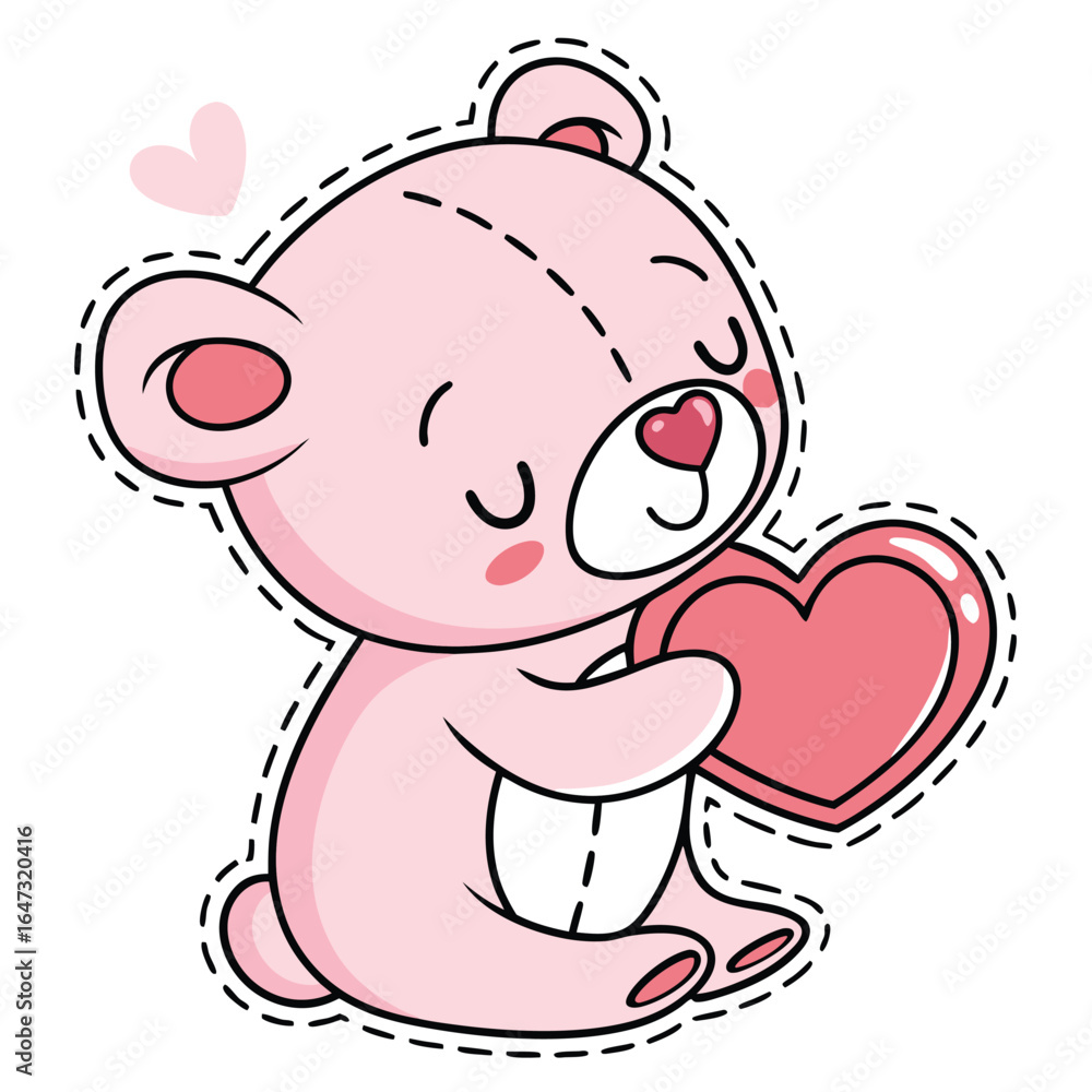 Naklejka premium teddy bear with heart