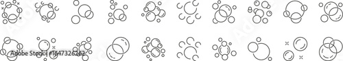 Foam Icon Collection. Contains Icons of Soap Bubbles for Graphics, Concept, Apps