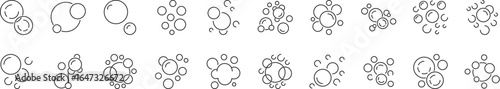 Soap Bubbles Outline Icon Collection. Editable Stroke. Perfect for Graphics, Designs, Books, Adverts, Apps