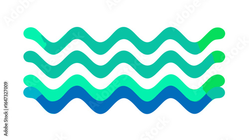 Abstract design of overlapping teal and turquoise waves.
