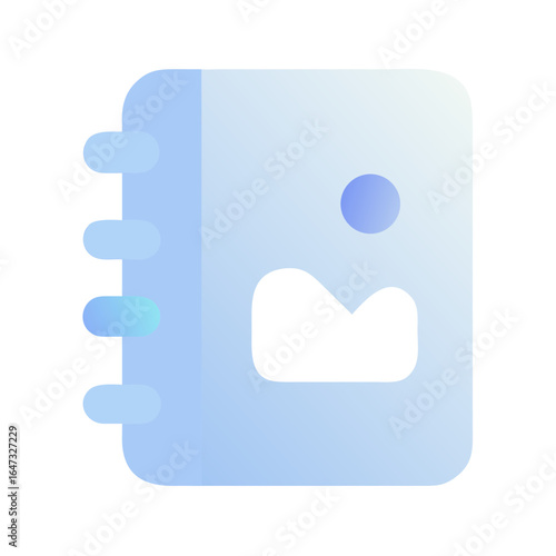 Light blue photo album icon, soft gradient.
