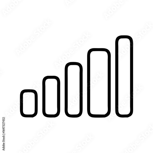 Ascending signal bars, representing increasing strength or connection.
