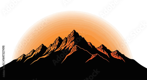silhouette of majestic mountains at sunset achieve peak performance and success with this powerful image for business branding leadership and adventure themes