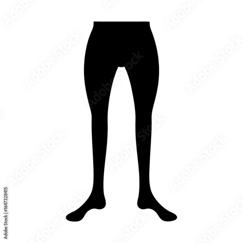 Silhouette of human lower body, waist down, including legs and feet