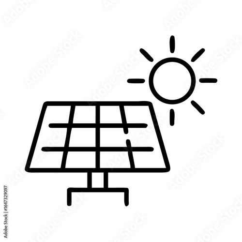 Solar panel absorbs sunlight for clean energy.
