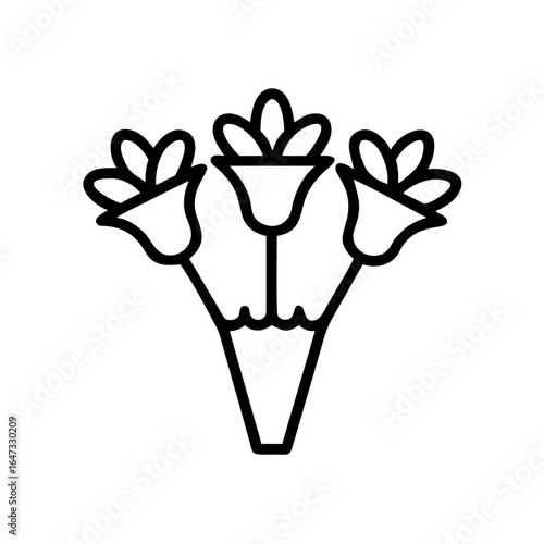 Three stylized lotus flowers, a symbolic Egyptian design.
