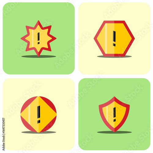 Free Download Colored caution sign illustration. Caution sign icon element symbol. Vector illustration. Stock vector. - GFXLoad