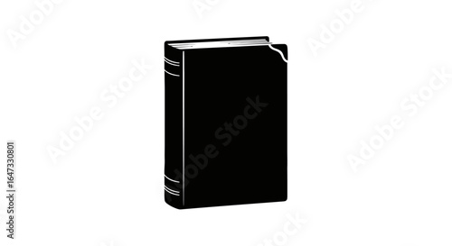 black book silhouette simple elegant design for education knowledge and literary projects