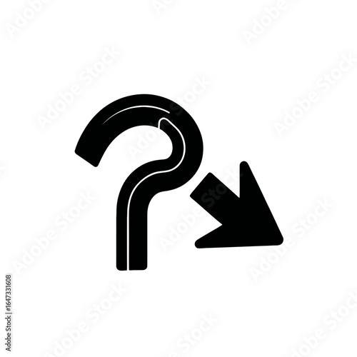 Question with arrow pointing right, direction, solution