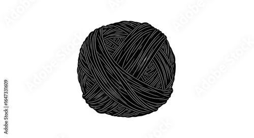 black yarn ball a simple elegant graphic for craft fashion and textile designs ideal for websites blogs and social media
