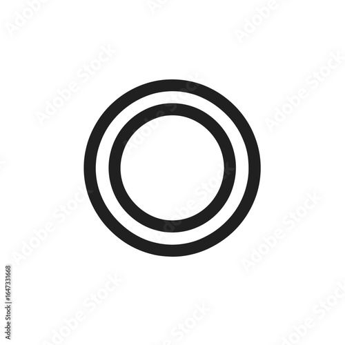 Double black circle on white, simple graphic element for logo design