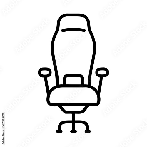 Ergonomic office chair design, featuring adjustable backrest, armrests, and a stable base.