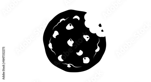 partially eaten chocolate chip cookie a simple delicious icon for your bakery dessert menu or food blog