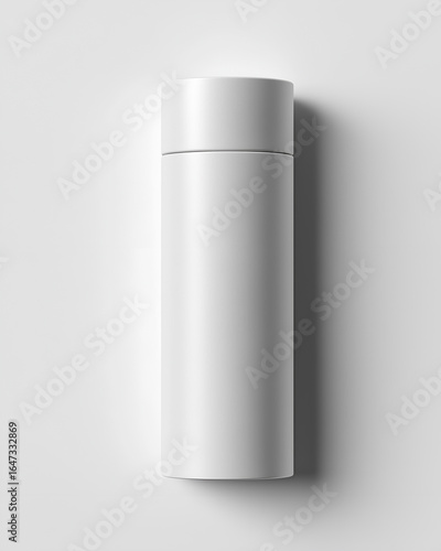 Glossy White Paper Tube Packaging – Realistic Cylinder Box Mockup for Branding and Product Design