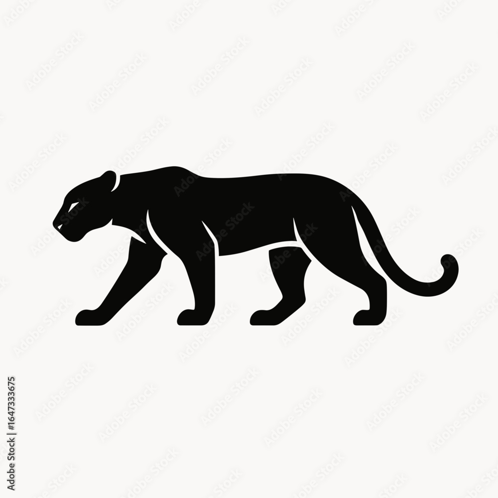 Obraz premium Minimalist jaguar icon on white background, SVG