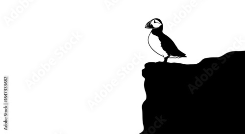 a puffin perched on a clifftop symbolic image of courage resilience and overcoming challenges in business and life
