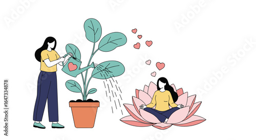 Nurturing growth and inner peace through mindful self care practices