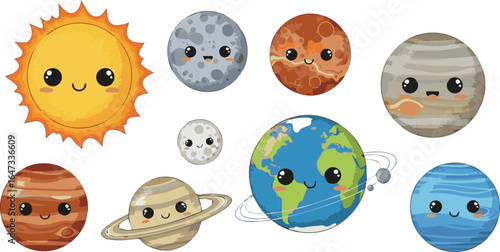 Create a kinds of deferent  set, icon, cute, smile, animal, happy, face, monster, symbol, bird, fun, smiley, vector art with white background.
