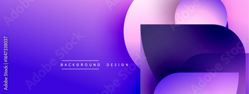 Abstract purple gradient background. Overlapping shapes create dynamic visual effect. Modern design suitable for digital projects.