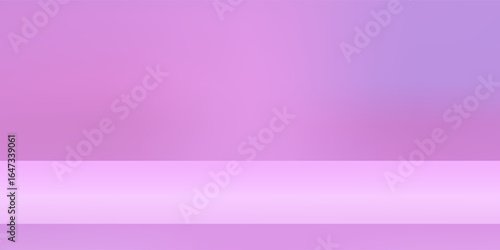 Pink soft studio room. Limbo light background. Abstract 3d violet backdrop for product presentation.