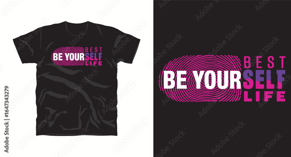 Fototapeta premium Be yourself typography text t-shirt design vector file, motivational tshirt design, inspritional t-shirt desgin print