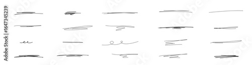 Hand Drawn Lines – Doodle Underline and Marker Stroke Vector Se