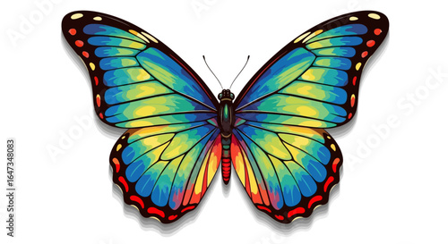 vibrant rainbow butterfly perfect for nature spring transformation and growth themed designs websites and branding projects