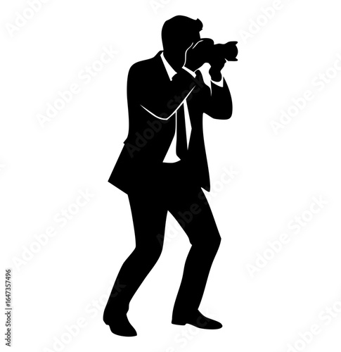 Minimal Flat Vector Professional Male Photographer in Business Casual Attire