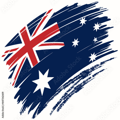 Australian flag brush strokes national symbol patriotic