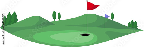 Golf Yard Vector Illustration