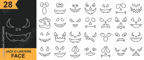 Pumpkin jack o lantern face icon. Halloween pumpkin face icon. pumpkin vector design for festive, autumn, decoration, party night.  Vector illustration. isolated on white and black background. EPS 10