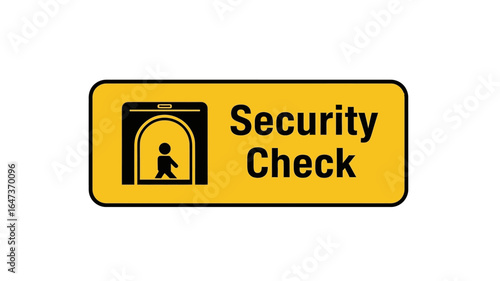 Security Check Sign Clear and Informative Signage for Safe Entry and Departure Areas in Airports