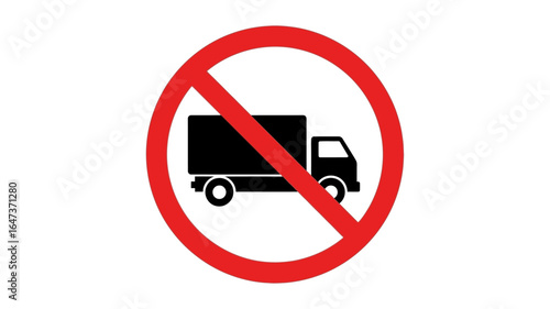 No Trucks Allowed A Prohibitive Traffic Sign Indicating Restrictions on Truck Access