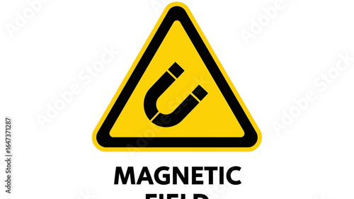 Magnetic Field Warning Sign Awareness of Electromagnetic Fields for Safety