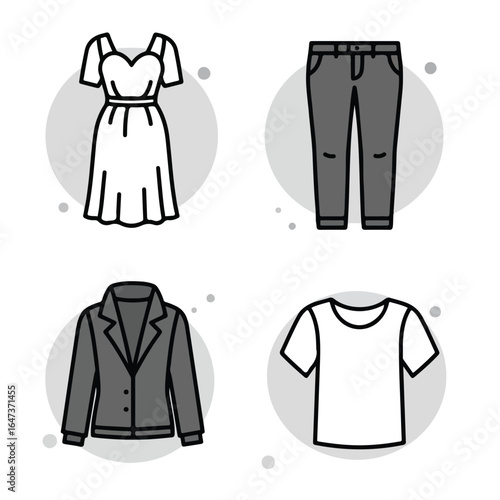 Clothing icon set