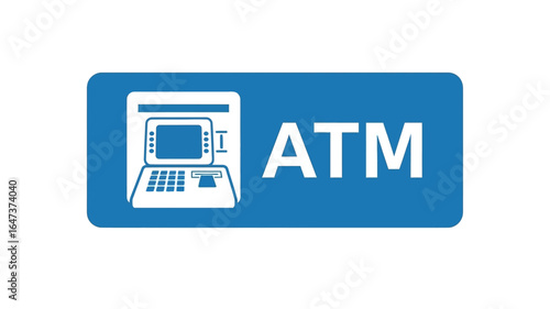 ATM Machine Sign A Clear and Informative Pictogram for Financial Transactions and Banking Services