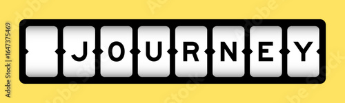 Black color in word journey on slot banner with yellow color background