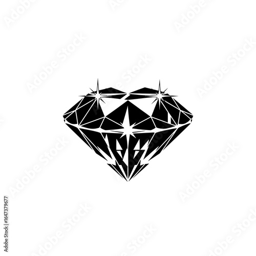 sparkling black diamond icon perfect for luxury branding premium designs and highend projects seeking elegance and sophistication