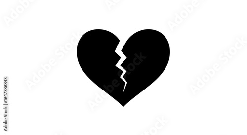 broken heart icon illustrating relationship failure heartbreak loss and emotional pain for design projects