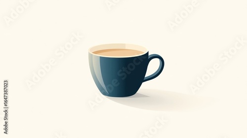 Wallpaper Mural Simple illustration of a cup of tea on a plain background. Possible use for marketing/promotional materials for tea brands Torontodigital.ca