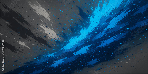 Abstract deep blue night sky with light from stars and a nebula
