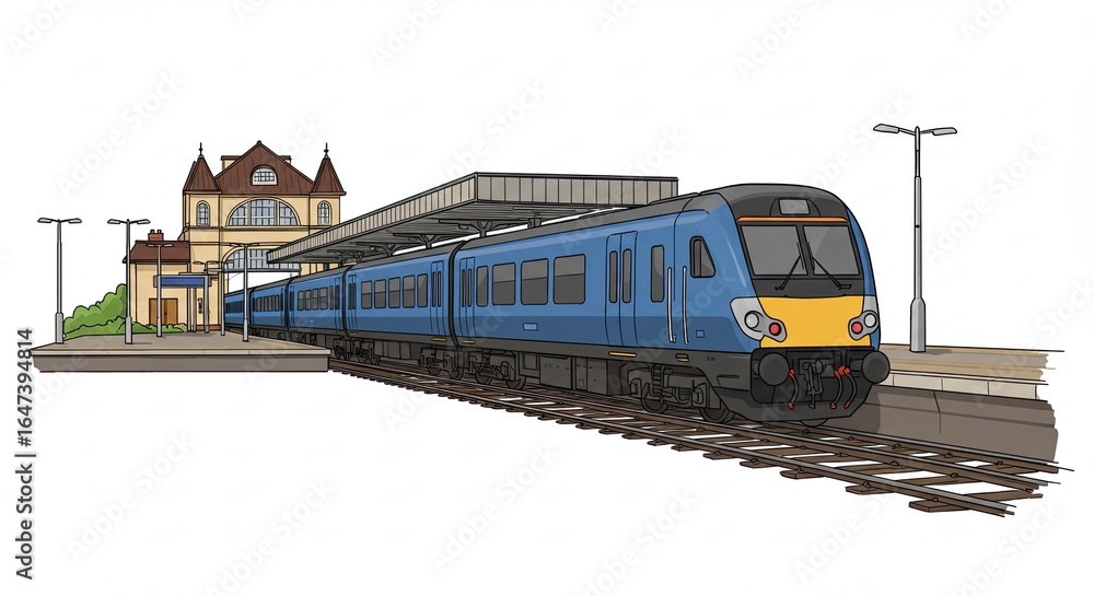 Obraz premium train on railway station