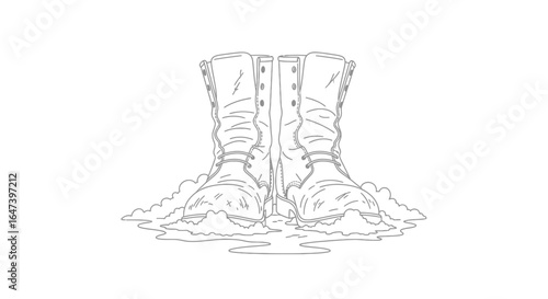 worn boots in mud illustrating perseverance resilience and the journey through tough times