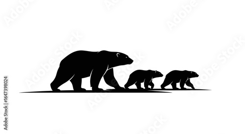 polar bear family silhouette a powerful symbol of protection family unity and the wild perfect for conservation projects brand logos or wildlife documentaries