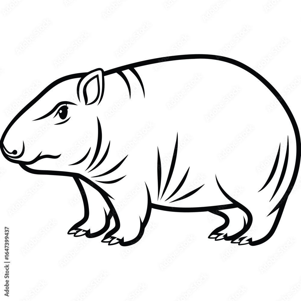 Obraz premium Outline Vector Illustration of Porcupine Silhouette– Isolated on White Background